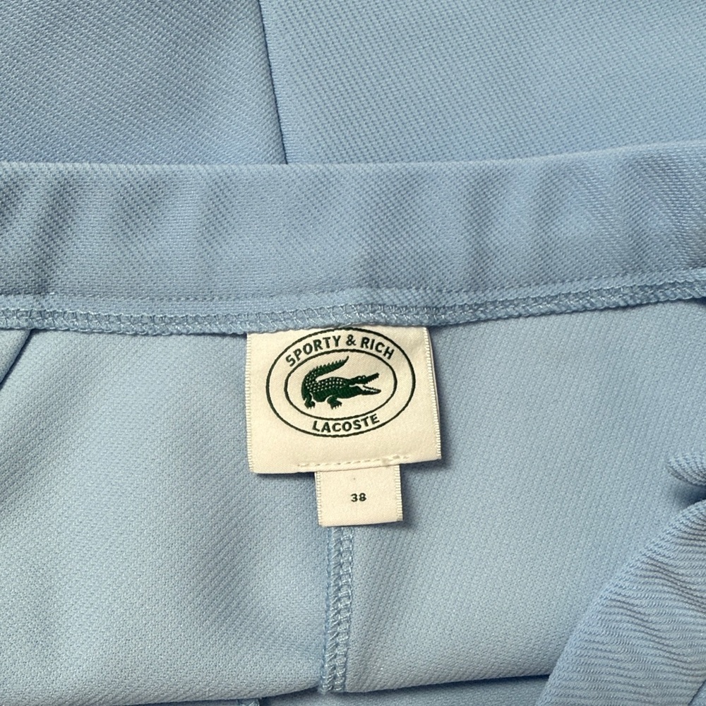 Sporty&Rich x Lacoste Light Blue Women's Athletic Shorts - Picture 6 of 10